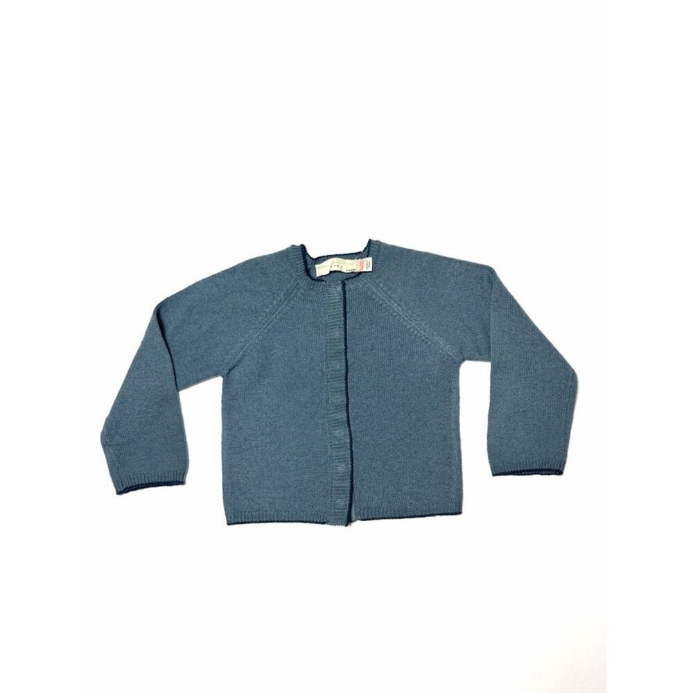 Stella McCartney Baby Wool Cardigan Lightweight Slate Gray Snaps Closure 6 m
